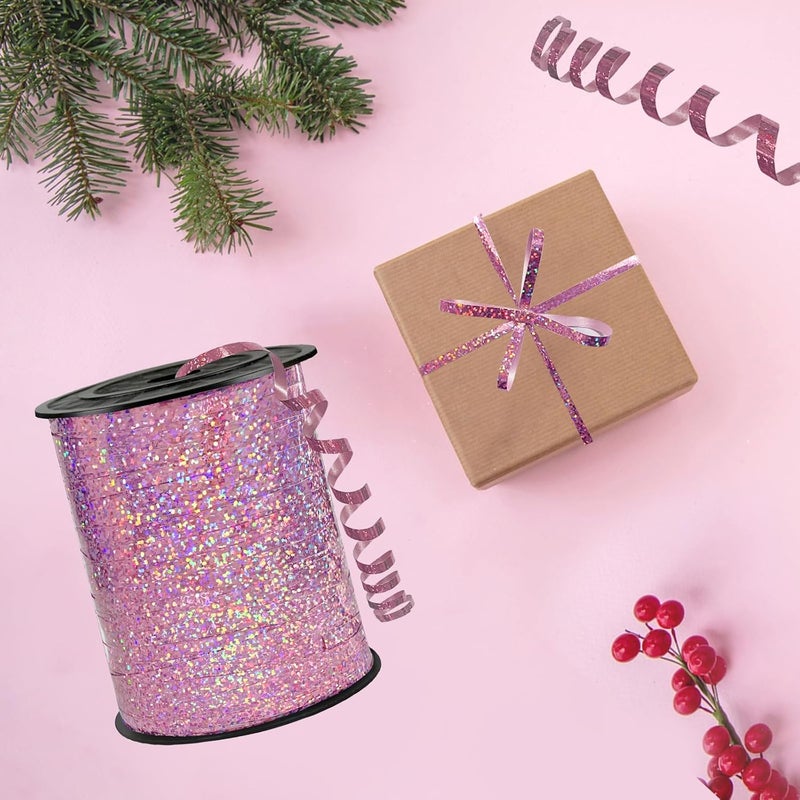 weizedm Pink Ribbon Metallic Balloon Curling Ribbon - Perfect for Parties, Weddings, and Crafts - Image 3